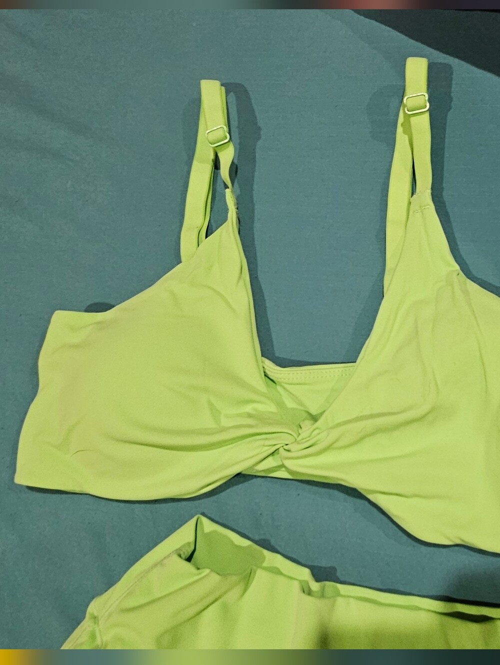Women’s Twist-Front Bralette in Lime Green